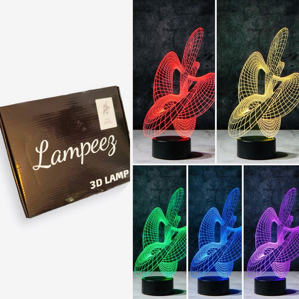 LAMPEEZ Artistic 3D LED Illusion Lamp (#FS-2972) Colorful Multicolor Night Light